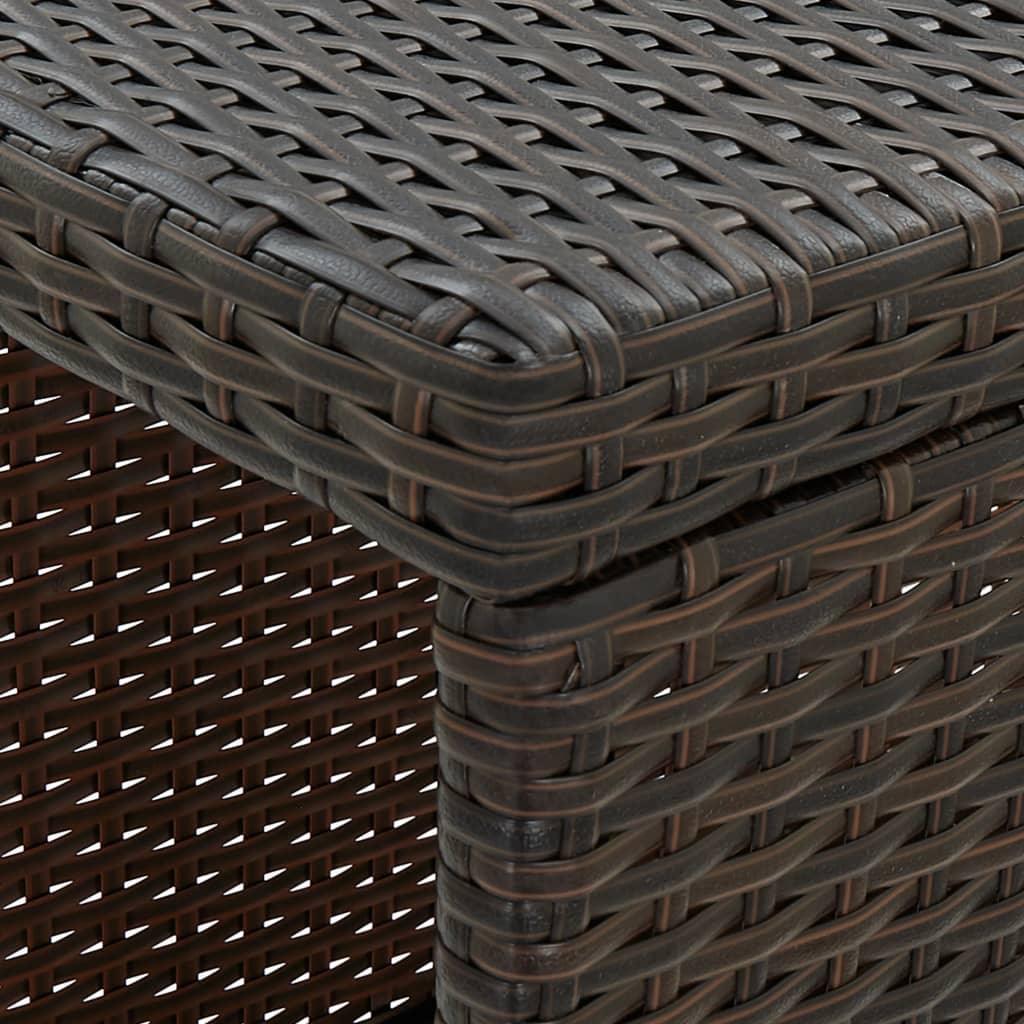 5 Piece Patio Bar Set with Cushions Poly Rattan Brown at Set Shop and Smile