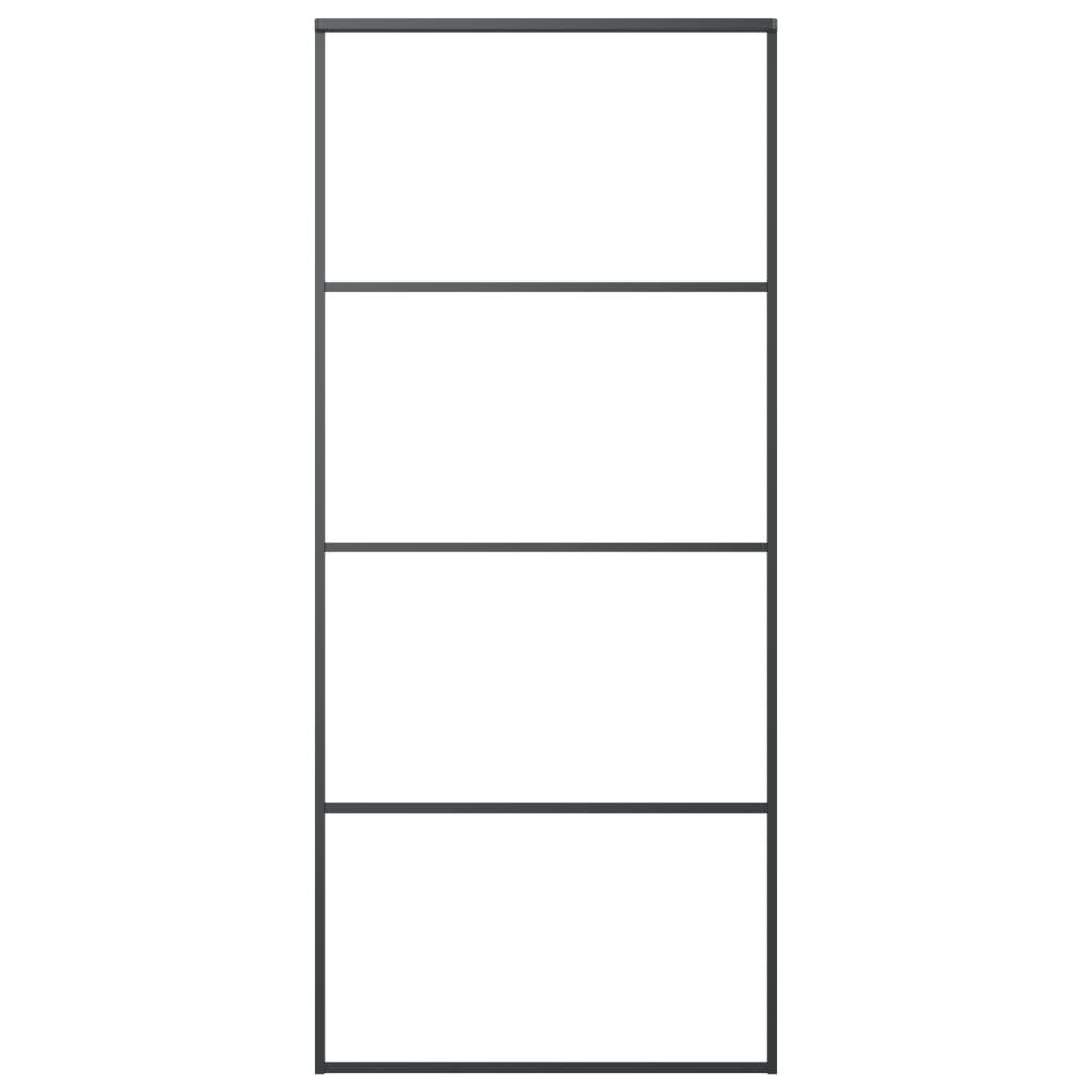 Sliding Door Aluminum and ESG Glass 35.4"x80.7" Black at Set Shop and Smile