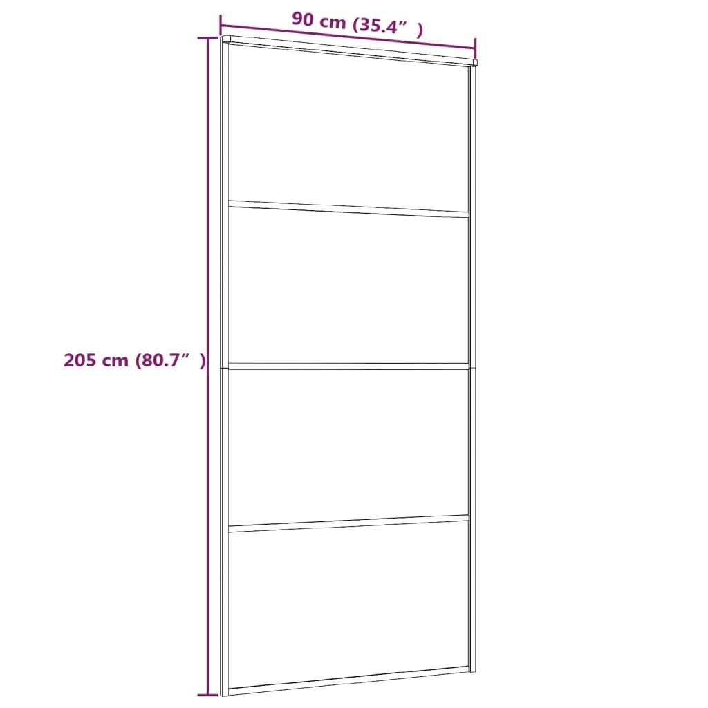 Sliding Door Aluminum and ESG Glass 35.4"x80.7" Black at Set Shop and Smile
