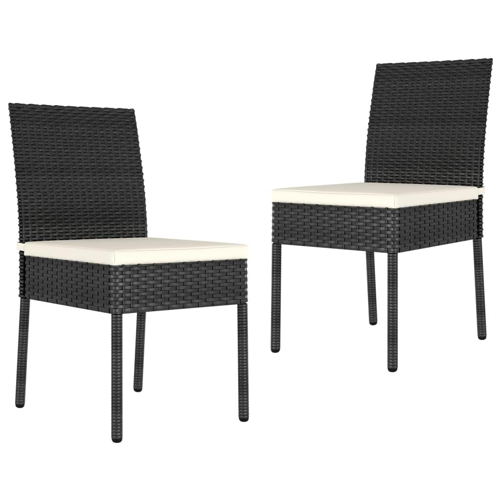 3 Piece Patio Dining Set Poly Rattan Black at Set Shop and Smile