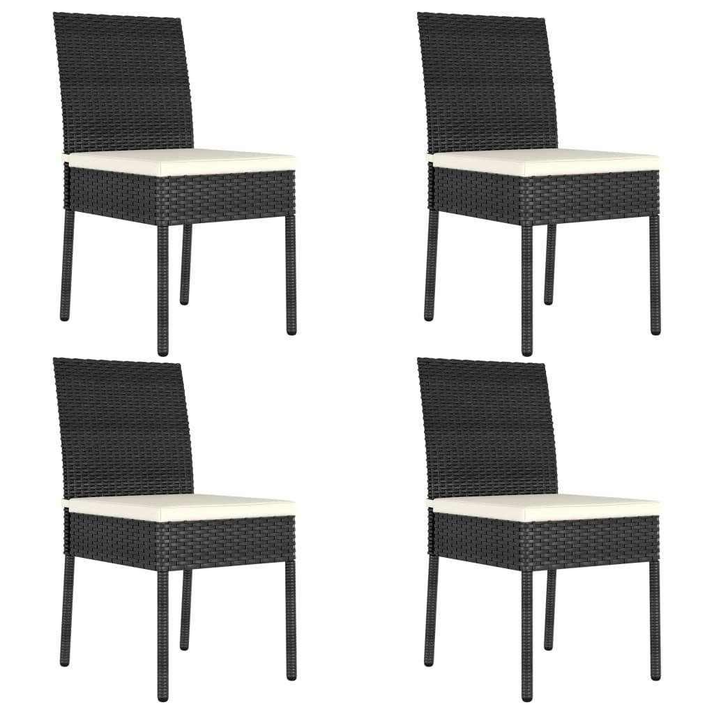 5 Piece Patio Dining Set Poly Rattan Black at Set Shop and Smile