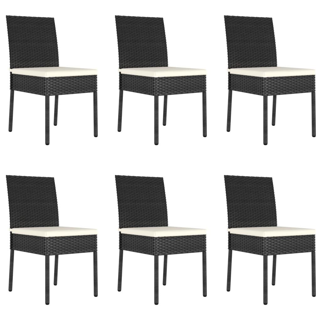7 Piece Patio Dining Set Poly Rattan Black at Set Shop and Smile