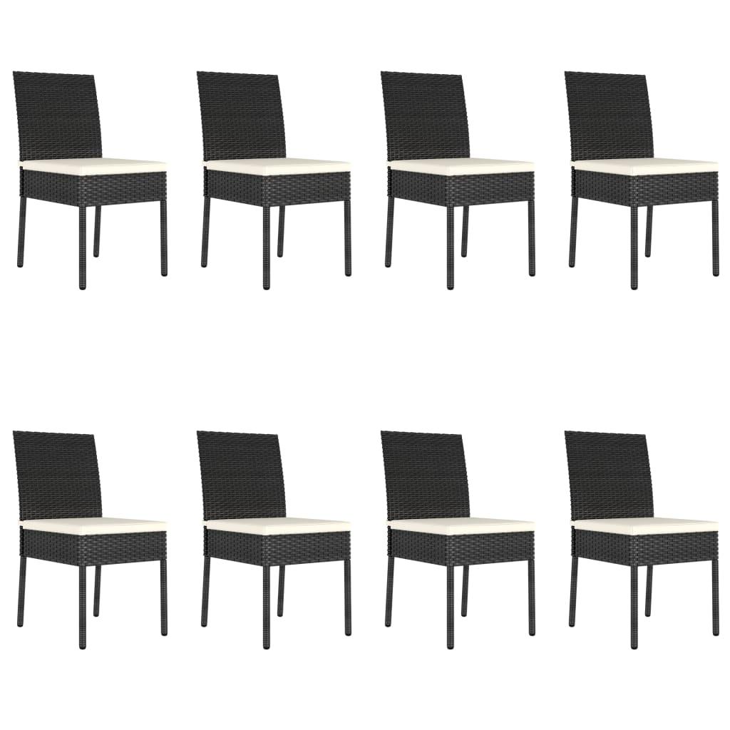 9 Piece Patio Dining Set Poly Rattan Black at Set Shop and Smile