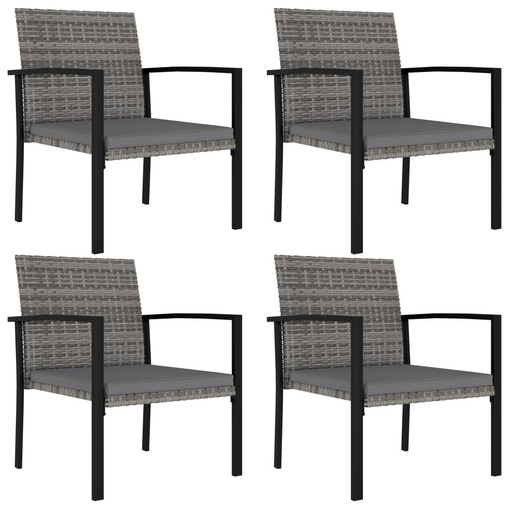 5 Piece Patio Dining Set Poly Rattan Gray at Set Shop and Smile