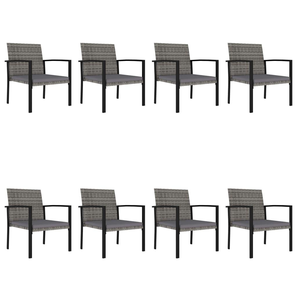 9 Piece Patio Dining Set Poly Rattan Gray at Set Shop and Smile