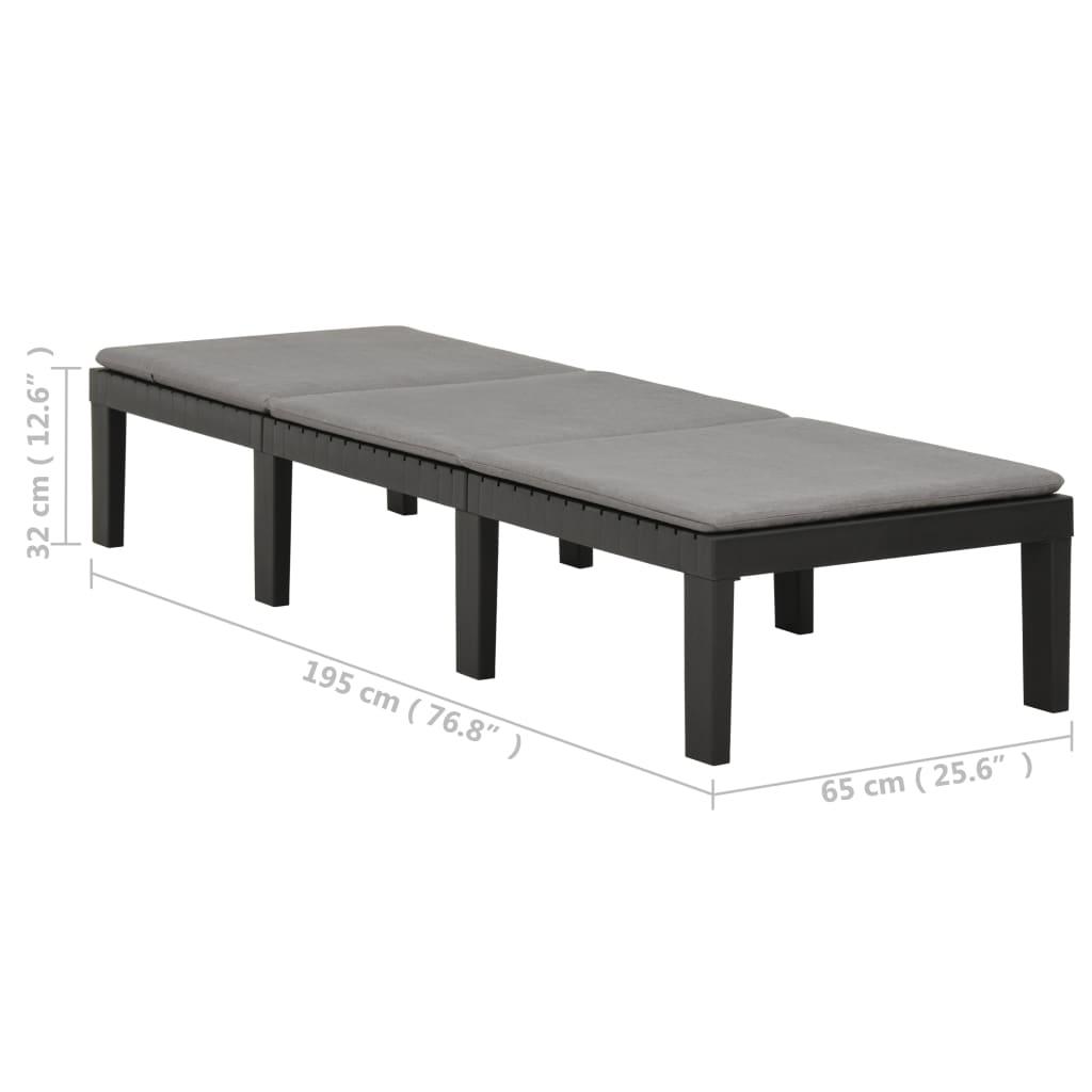 Sun Lounger with Cushion Plastic Anthracite at Set Shop and Smile