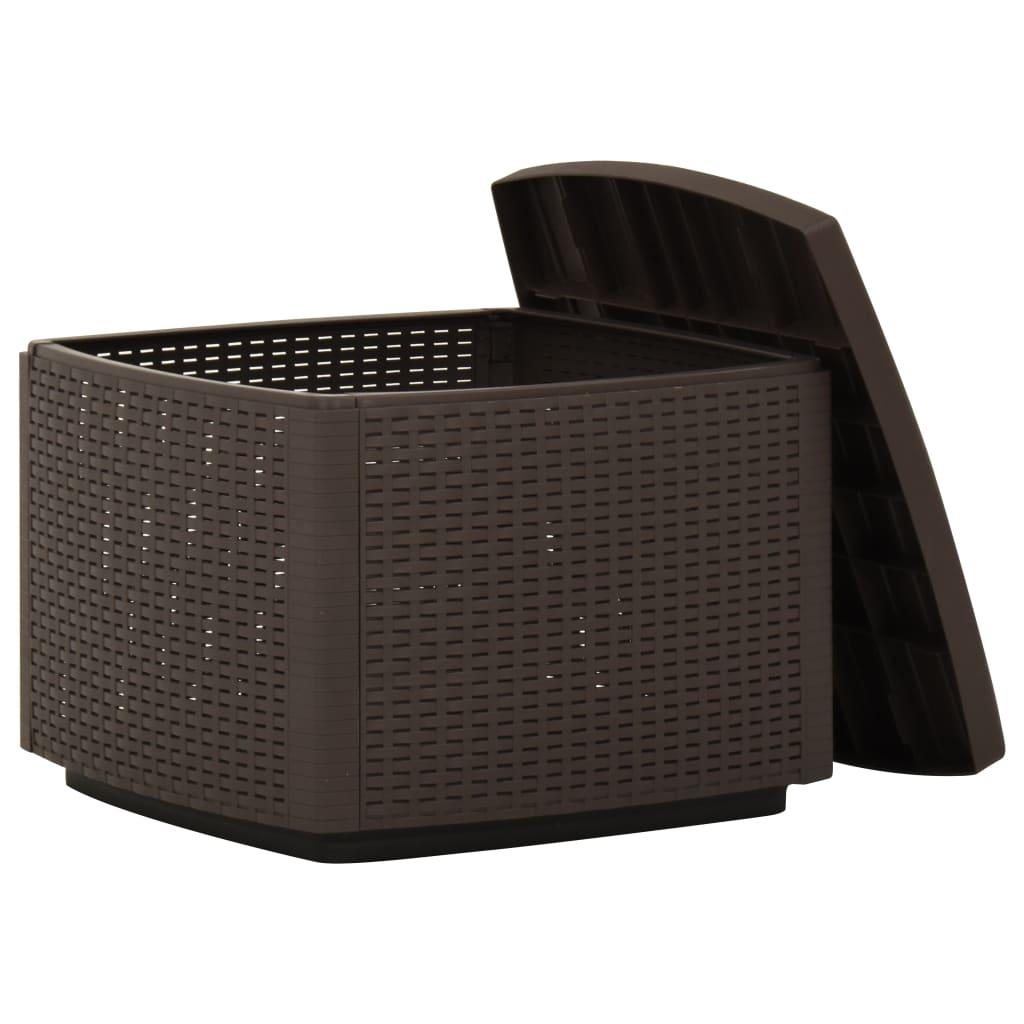 Patio Table Mocha 20.9"x20.9"x15.7" Plastic at Set Shop and Smile