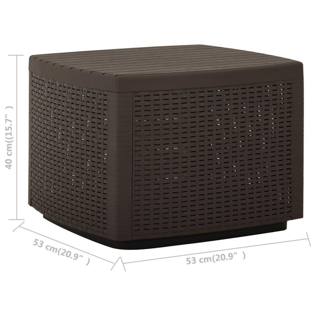 Patio Table Mocha 20.9"x20.9"x15.7" Plastic at Set Shop and Smile