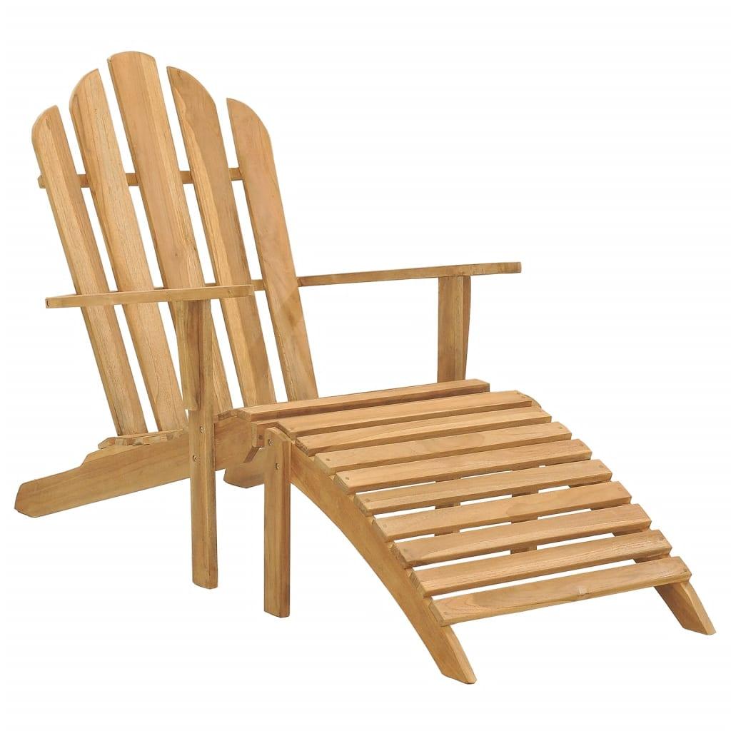 Adirondack Chair with Footrest Solid Teak Wood at Set Shop and Smile