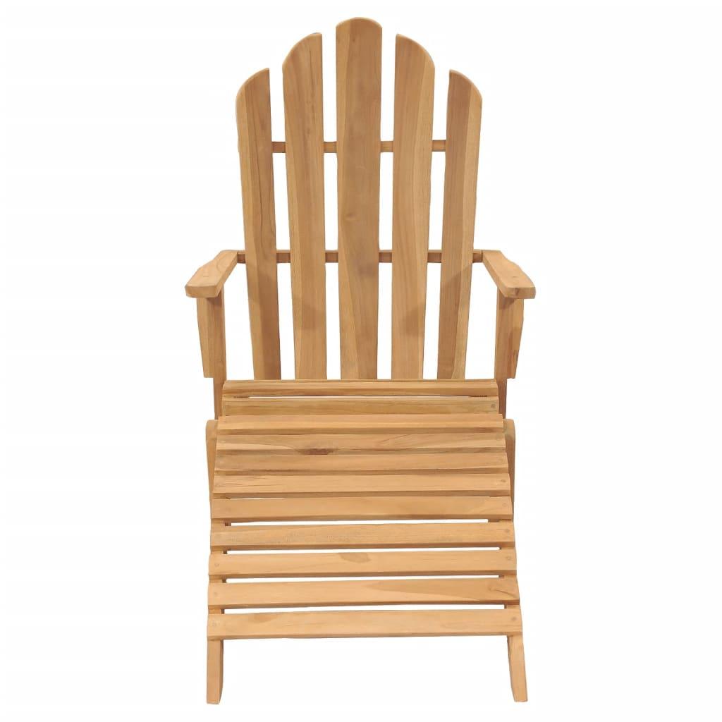 Adirondack Chair with Footrest Solid Teak Wood at Set Shop and Smile