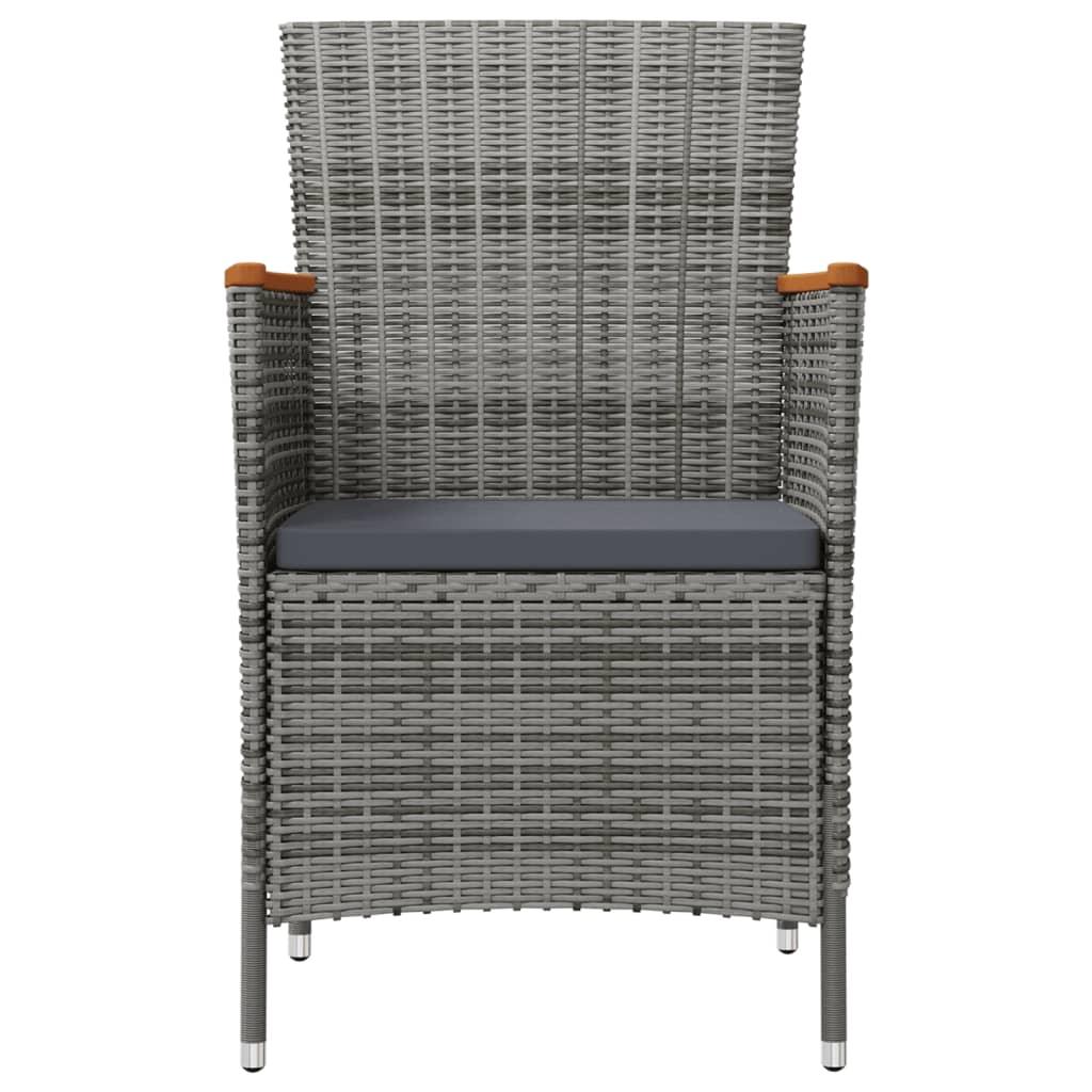 Patio Dining Chairs 2 pcs Poly Rattan Gray at Set Shop and Smile