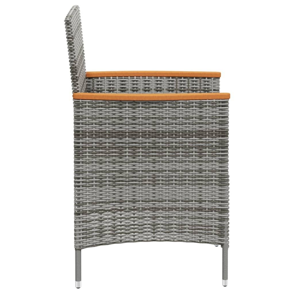 Patio Dining Chairs 2 pcs Poly Rattan Gray at Set Shop and Smile