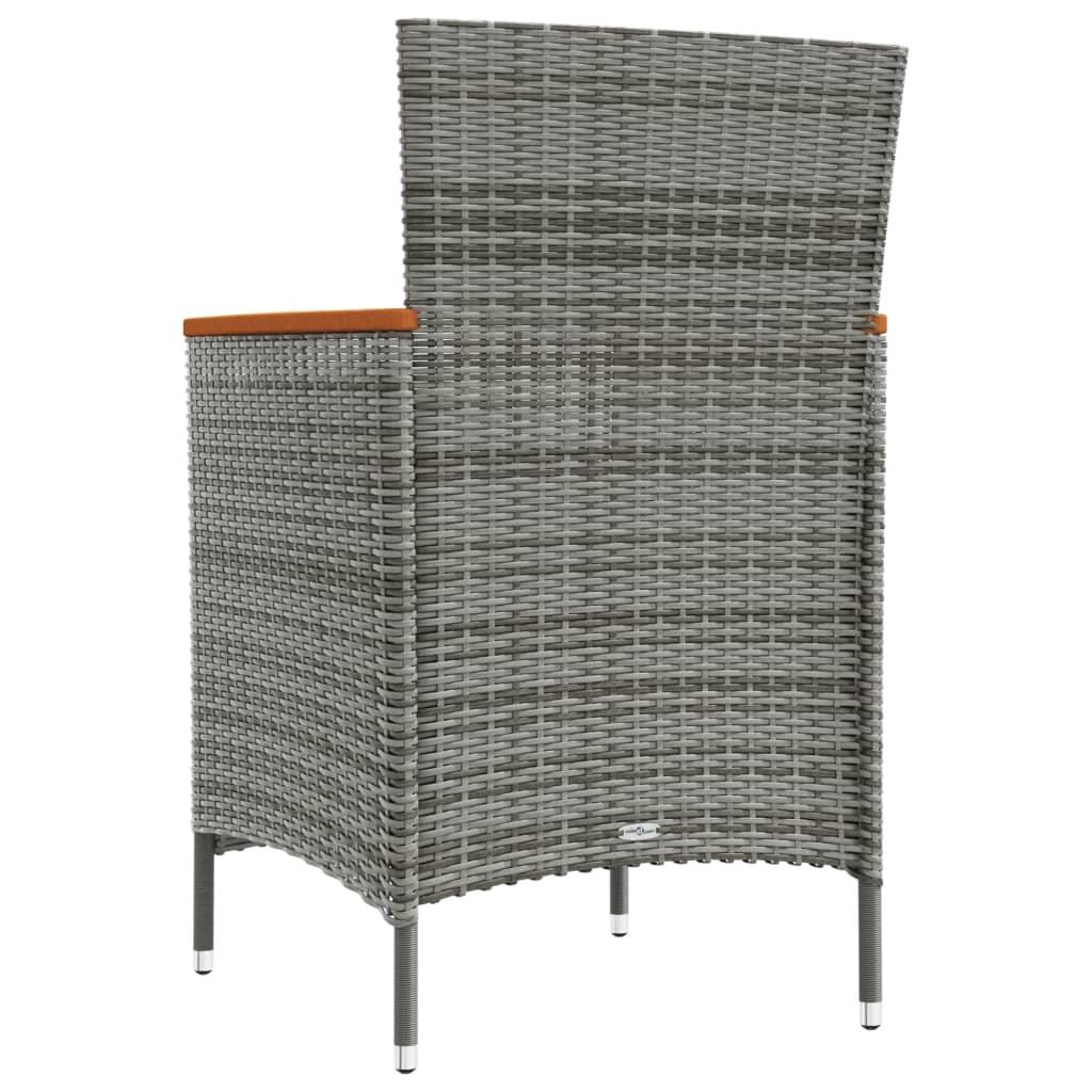 Patio Dining Chairs 2 pcs Poly Rattan Gray at Set Shop and Smile
