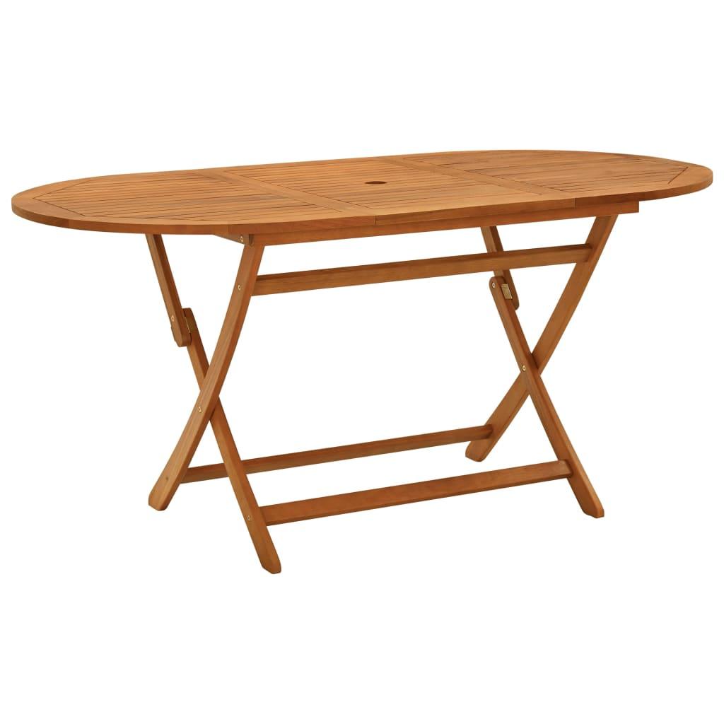 Folding Patio Table 63"x33.5"x29.5" Solid Eucalyptus Wood at Set Shop and Smile