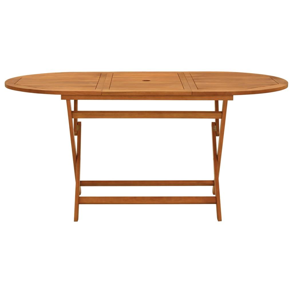 Folding Patio Table 63"x33.5"x29.5" Solid Eucalyptus Wood at Set Shop and Smile