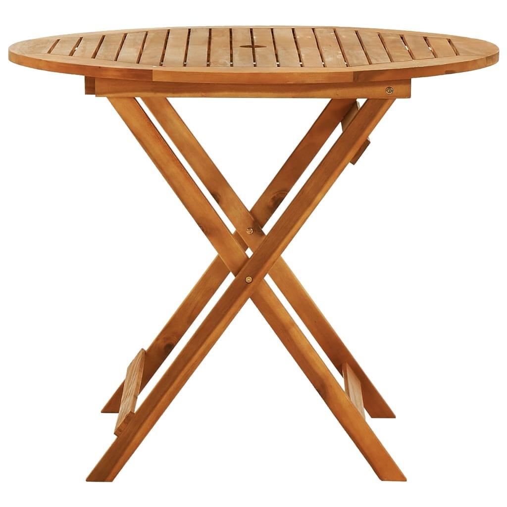 Folding Patio Table Ø35.4"x29.5" Solid Eucalyptus Wood at Set Shop and Smile