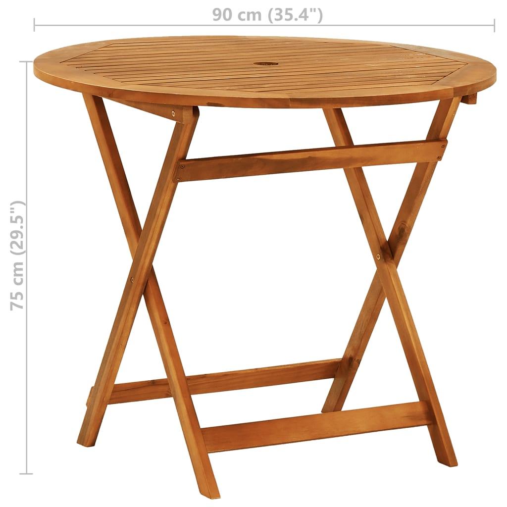 Folding Patio Table Ø35.4"x29.5" Solid Eucalyptus Wood at Set Shop and Smile