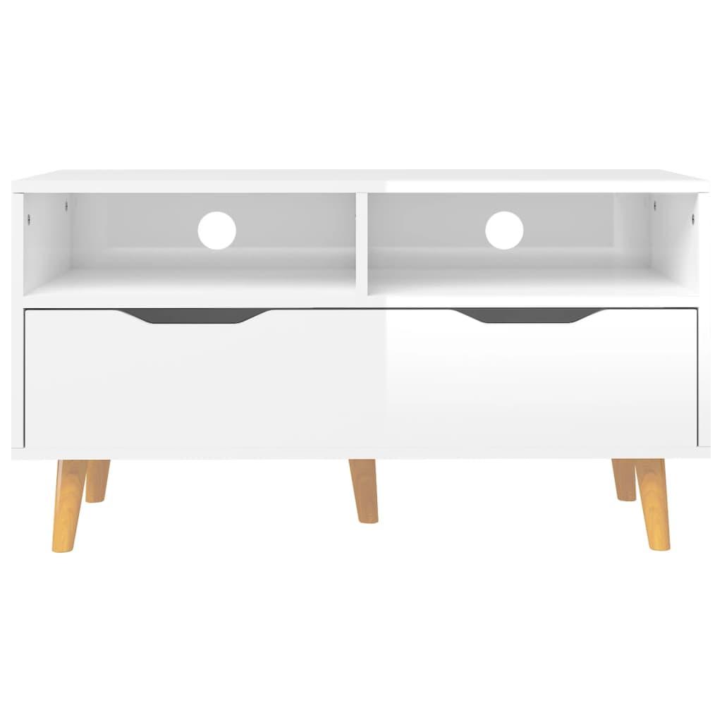 TV Cabinet High Gloss White 35.4"x15.7"x19.1" Engineered Wood at Set Shop and Smile