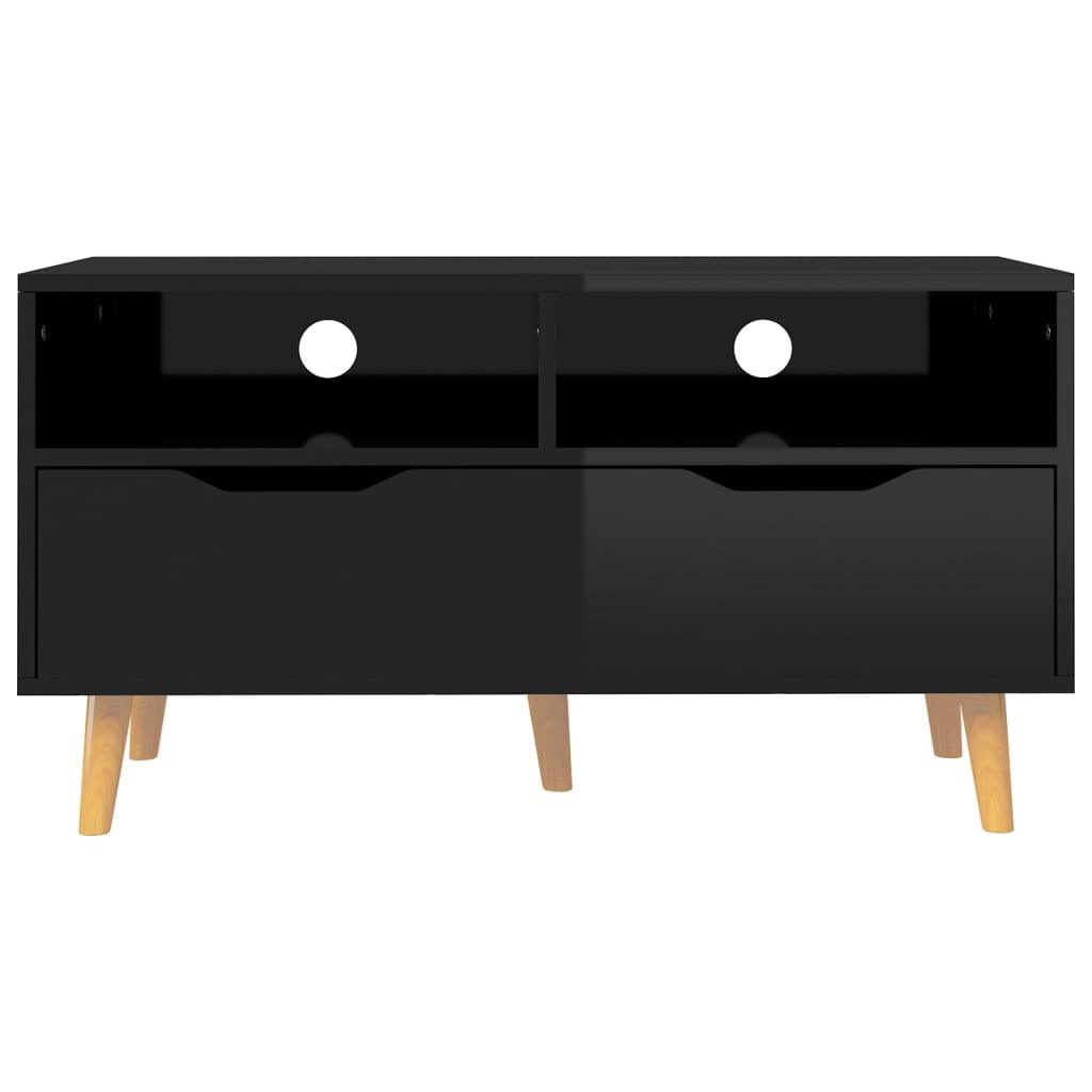 TV Cabinet High Gloss Black 35.4"x15.7"x19.1" Engineered Wood at Set Shop and Smile