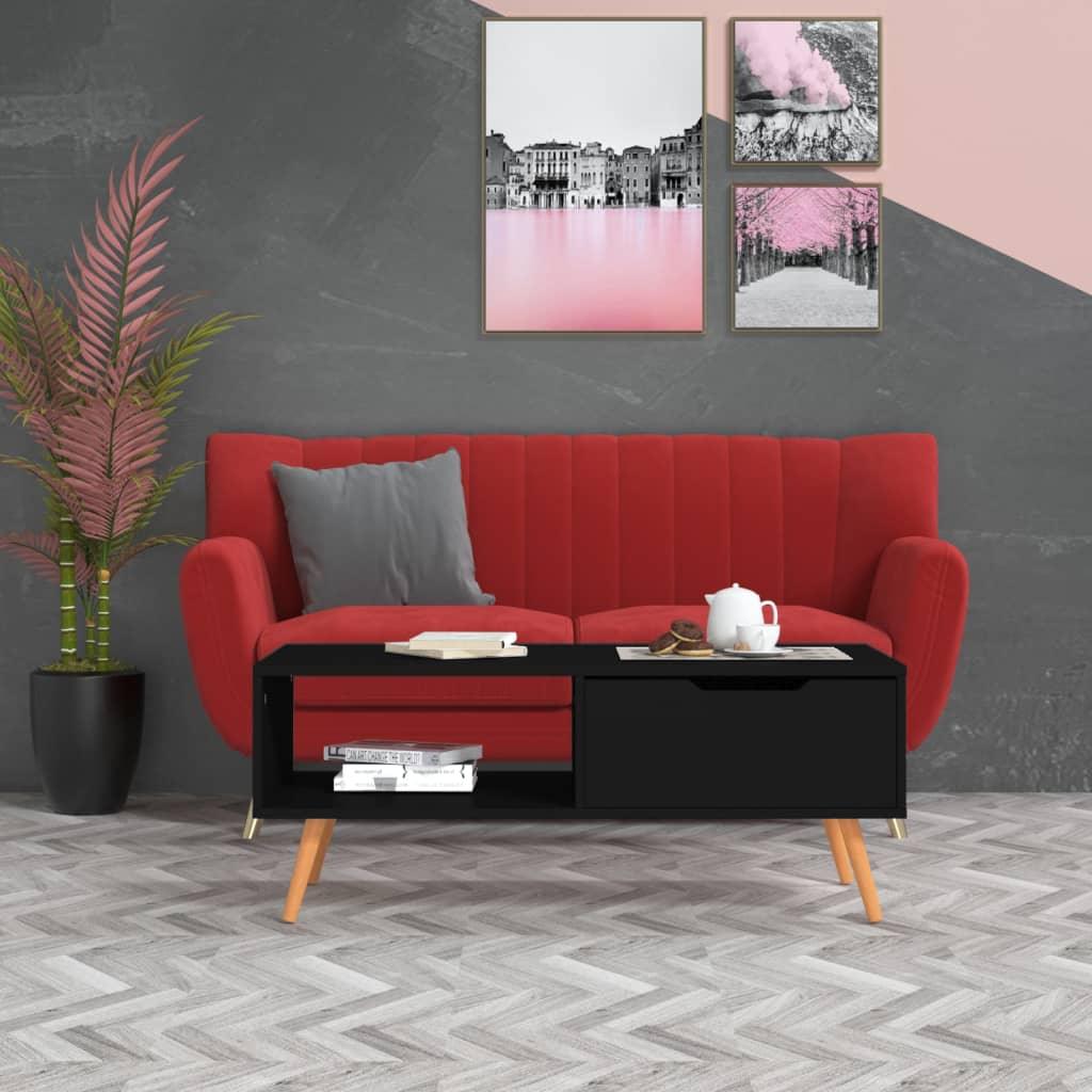 Coffee Table Black 39.4"x19.5"x16.9" Engineered Wood at Set Shop and Smile