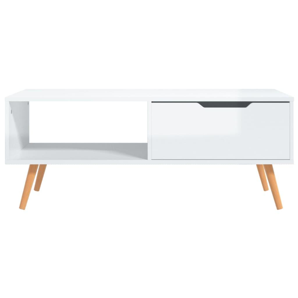Coffee Table High Gloss White 39.4"x19.5"x16.9" Engineered Wood at Set Shop and Smile