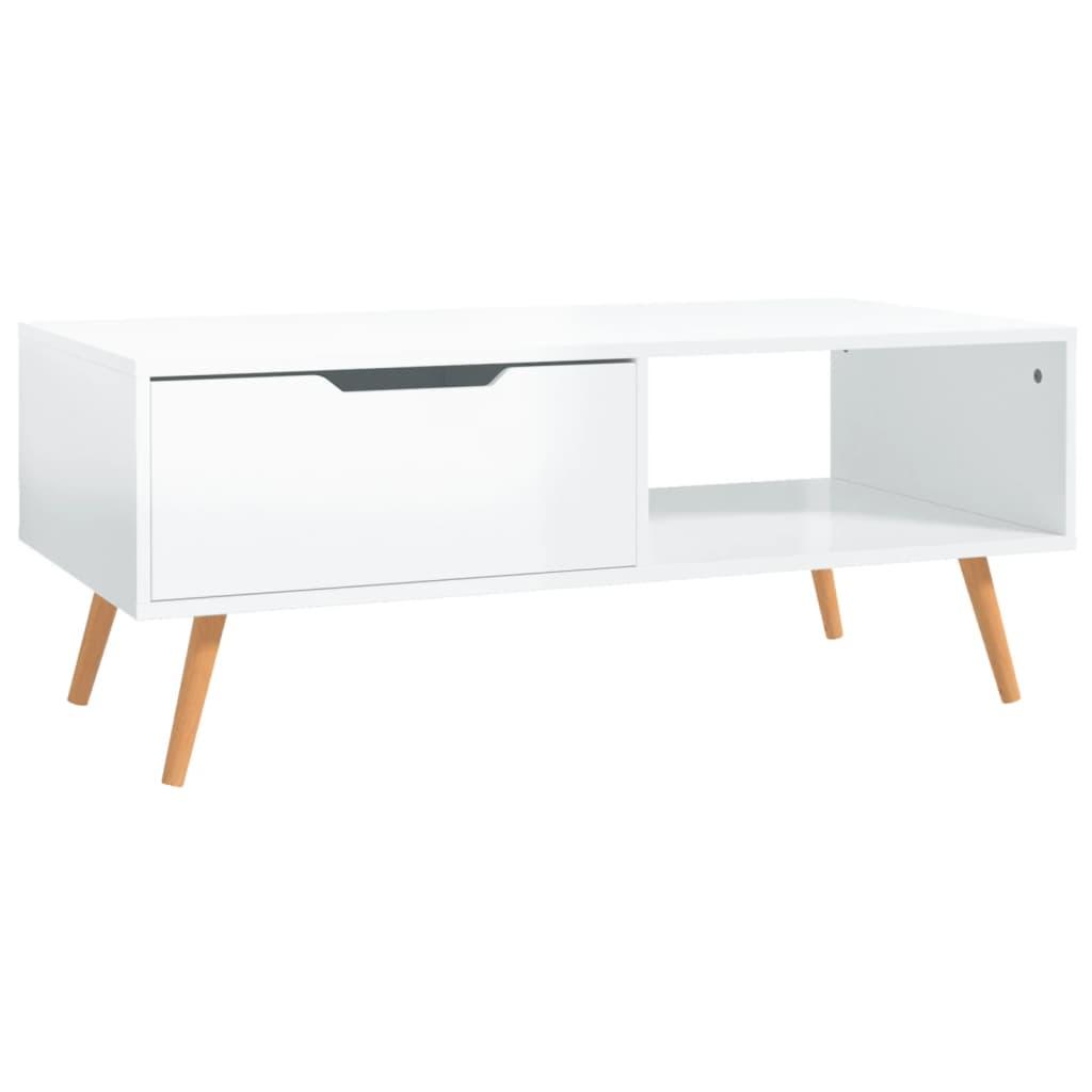 Coffee Table High Gloss White 39.4"x19.5"x16.9" Engineered Wood at Set Shop and Smile