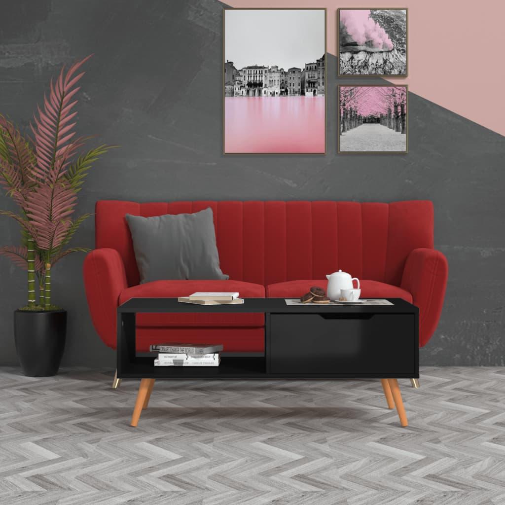 Coffee Table High Gloss Black 39.4"x19.5"x16.9" Engineered Wood at Set Shop and Smile