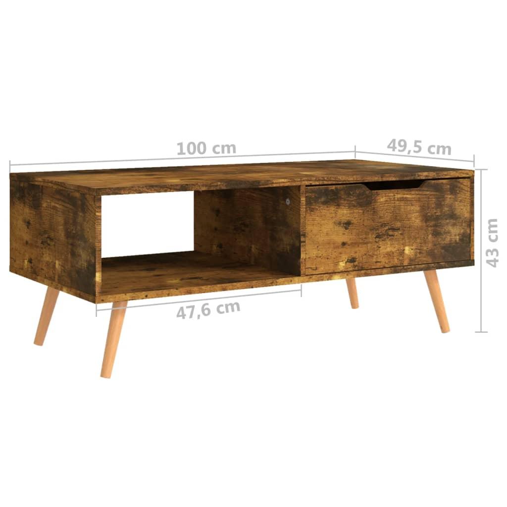 Coffee Table Smoked Oak 39.4"x19.5"x16.9" Engineered Wood at Set Shop and Smile