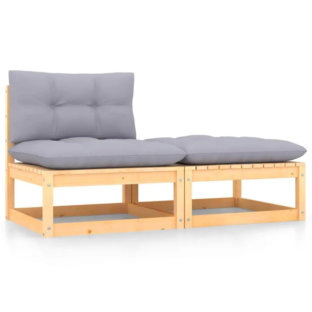 2 Piece Patio Lounge Set with Cushions Solid Pinewood at Set Shop and Smile