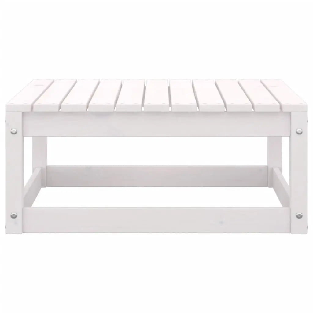 3 Piece Patio Lounge Set with Cushions White Solid Pinewood at Set Shop and Smile