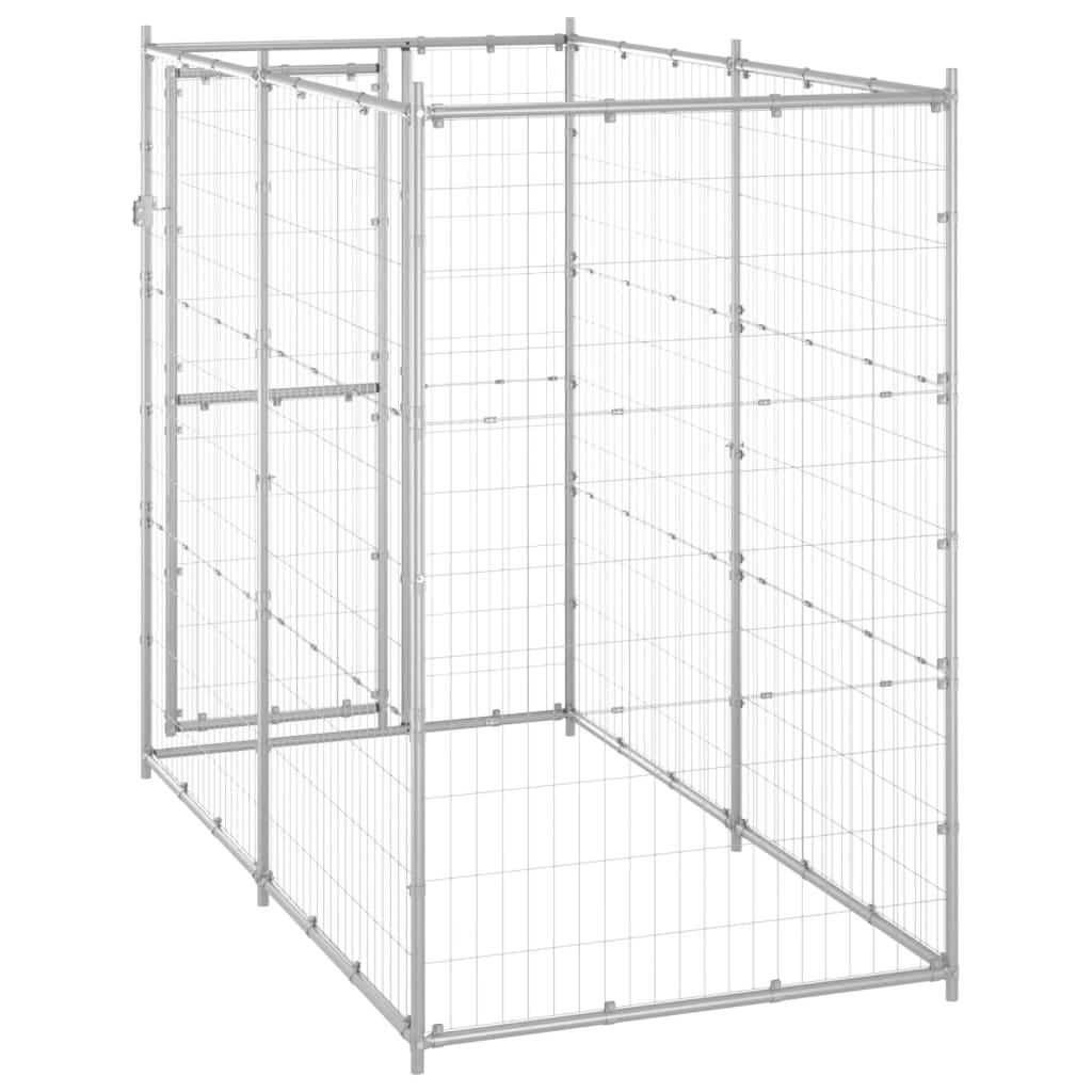 Outdoor Dog Kennel Galvanized Steel 43.3"x86.6"x70.9" at Set Shop and Smile