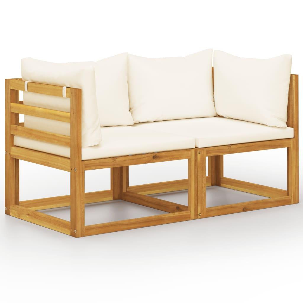 2-seater Patio Bench with Cream White Cushions at Set Shop and Smile