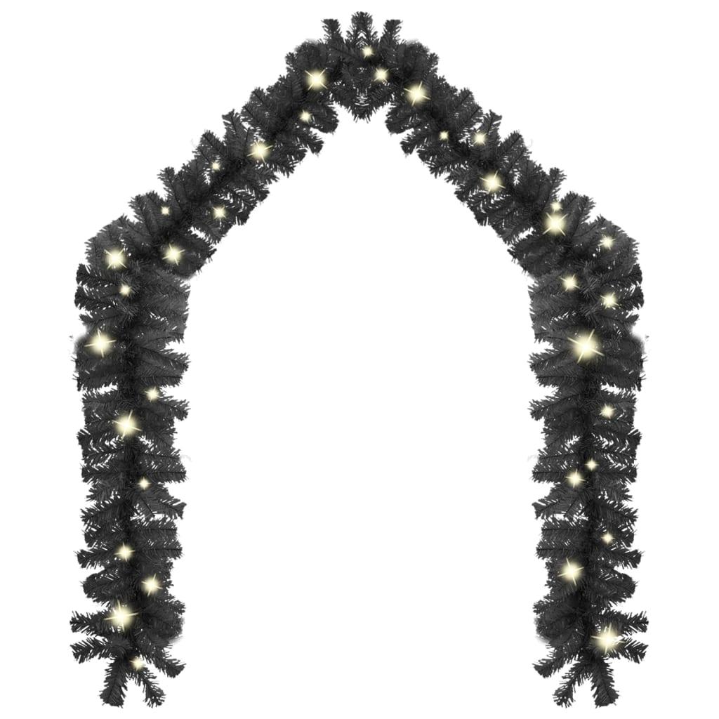 Christmas Garland with LED Lights 66 ft Black at Set Shop and Smile