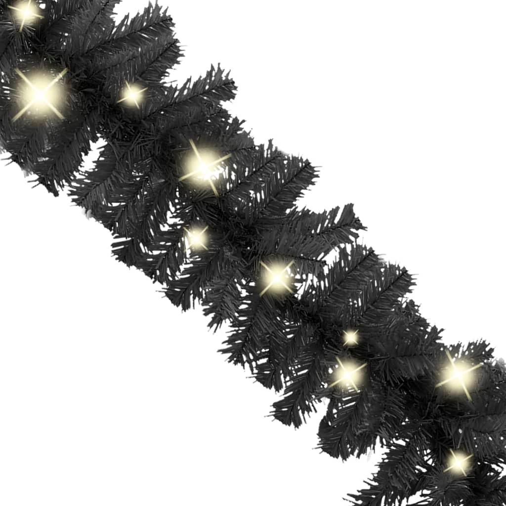 Christmas Garland with LED Lights 66 ft Black at Set Shop and Smile