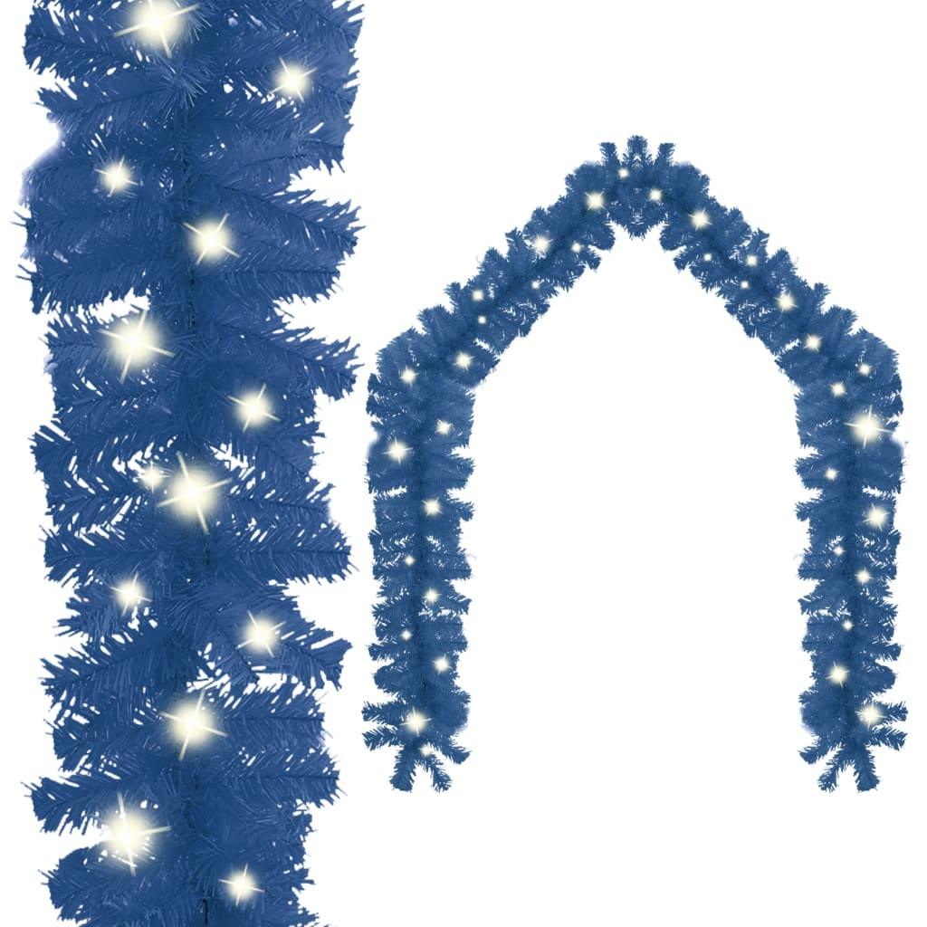 Christmas Garland with LED Lights 66 ft Blue at Set Shop and Smile