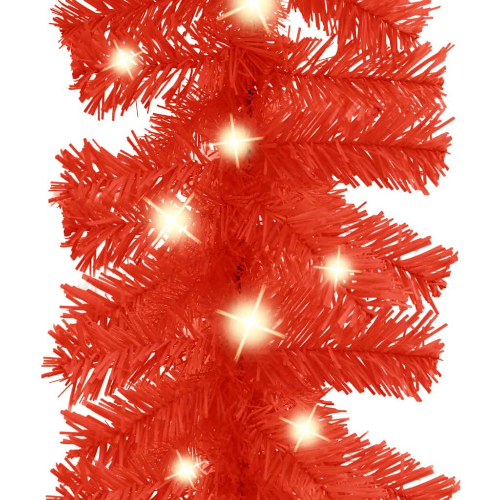Christmas Garland with LED Lights 66 ft Red at Set Shop and Smile