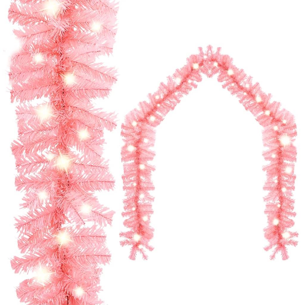 Christmas Garland with LED Lights 33 ft Pink at Set Shop and Smile
