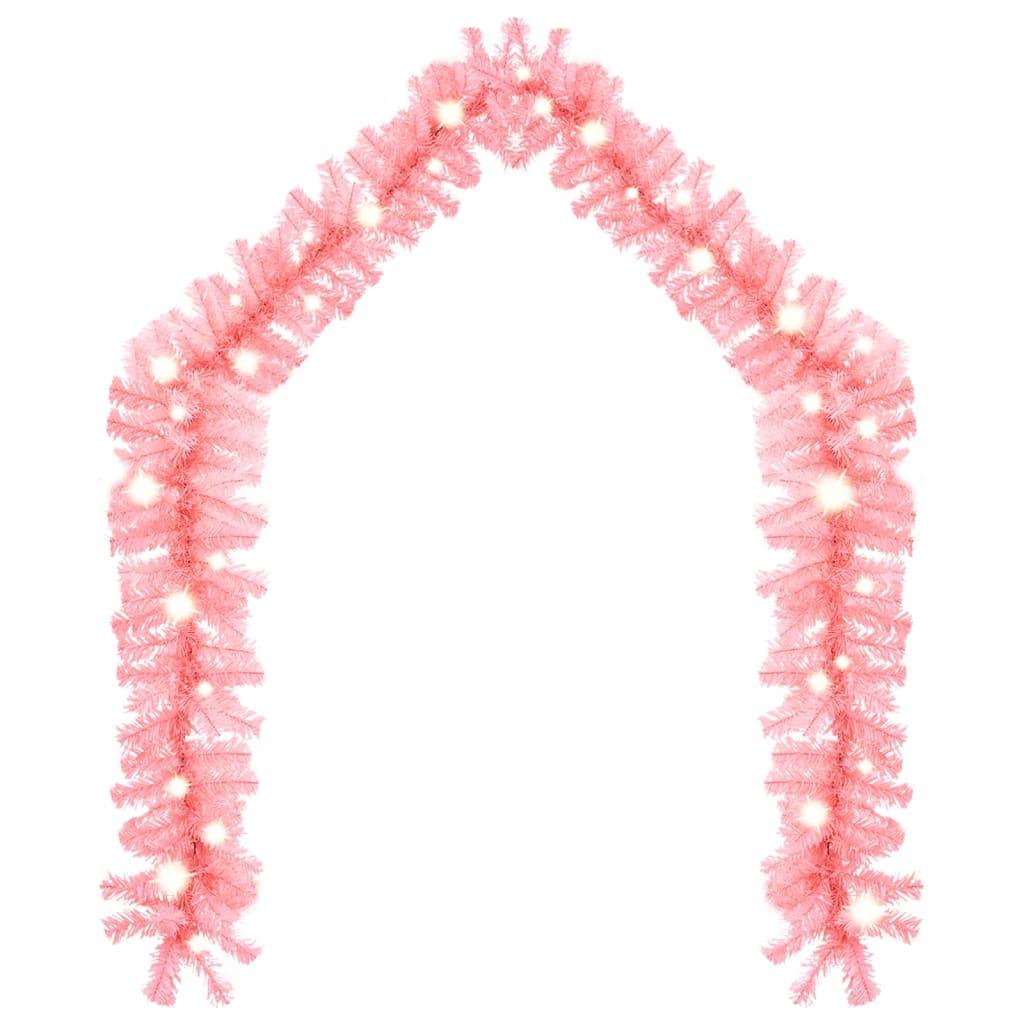 Christmas Garland with LED Lights 33 ft Pink at Set Shop and Smile