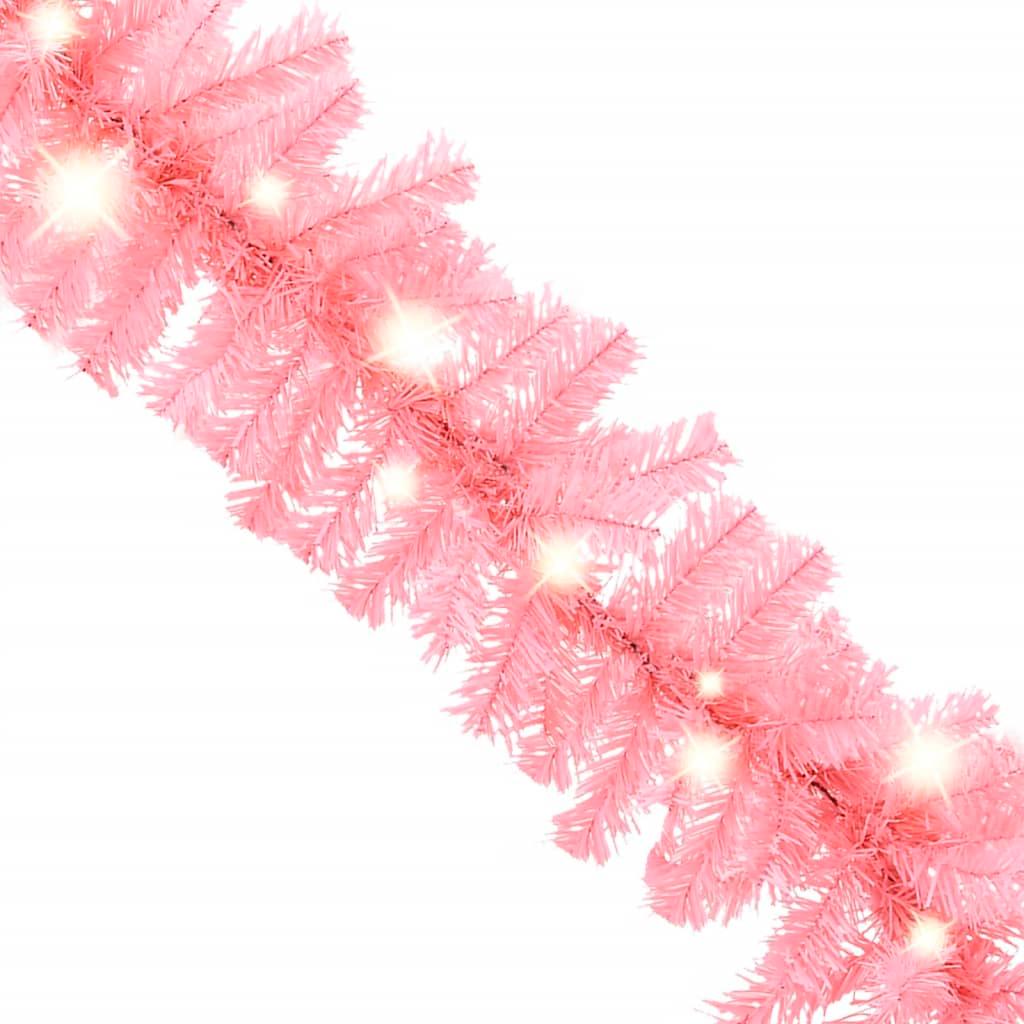 Christmas Garland with LED Lights 33 ft Pink at Set Shop and Smile