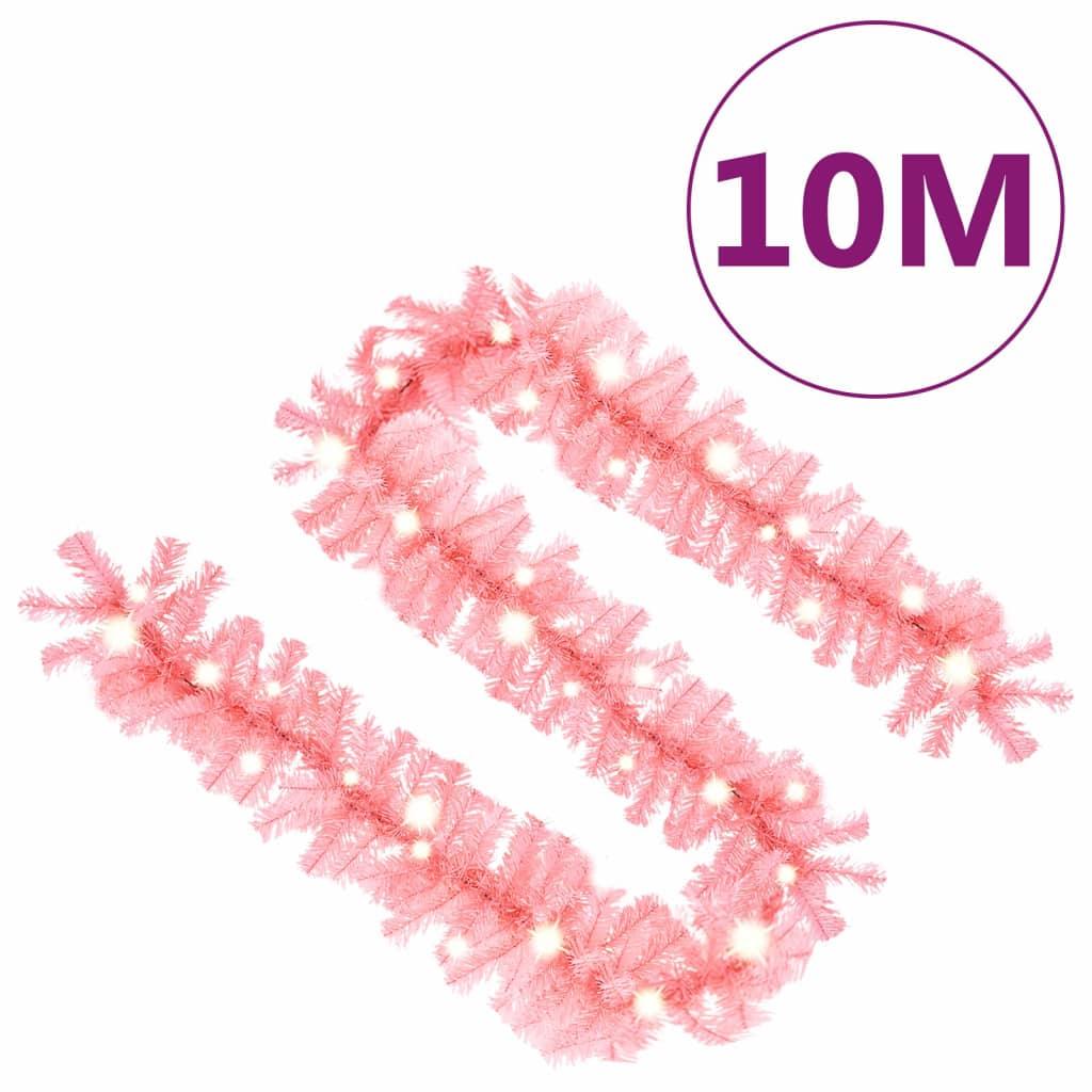 Christmas Garland with LED Lights 33 ft Pink at Set Shop and Smile