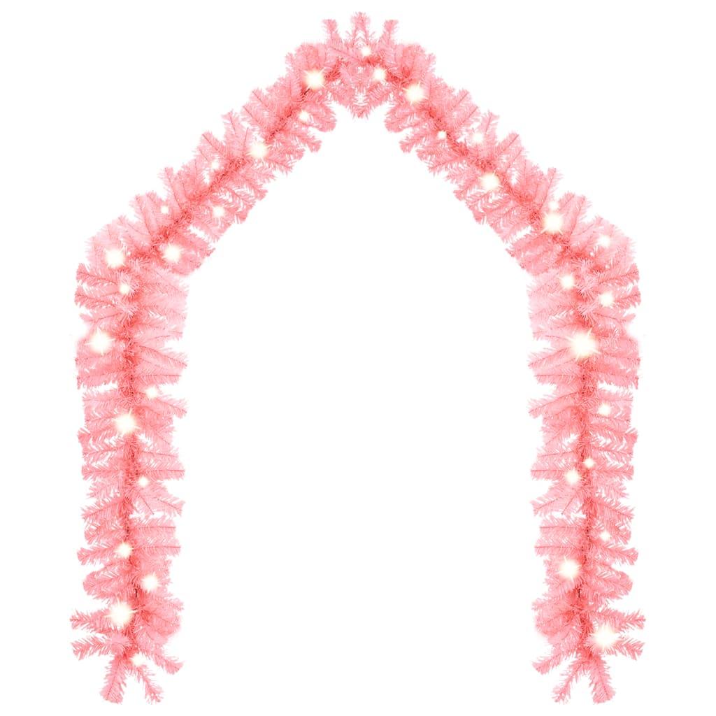 Christmas Garland with LED Lights 66 ft Pink at Set Shop and Smile