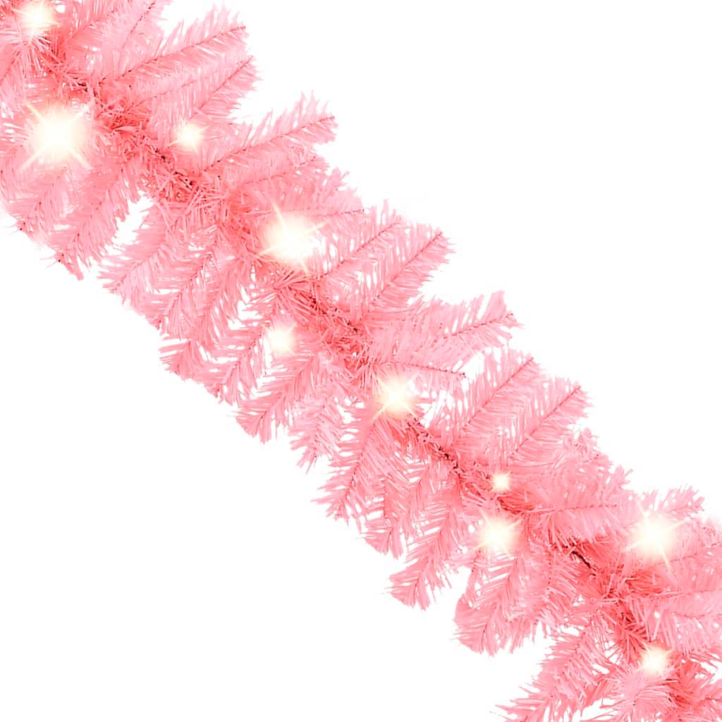 Christmas Garland with LED Lights 66 ft Pink at Set Shop and Smile