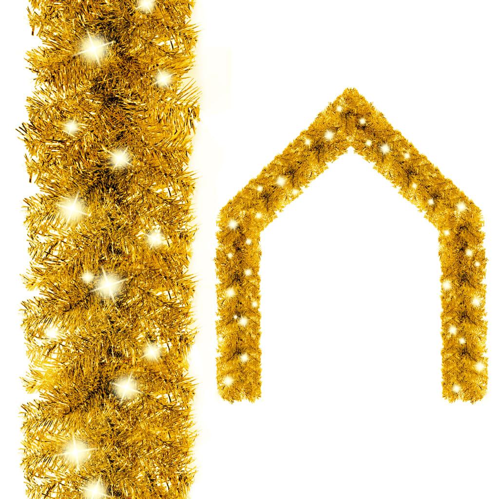 Christmas Garland with LED Lights 33 ft Gold at Set Shop and Smile