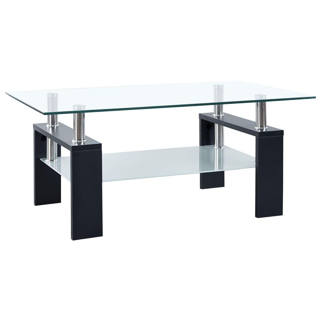 Coffee Table Black and Transparent 37.4"x21.7"x15.7" Tempered Glass at Set Shop and Smile