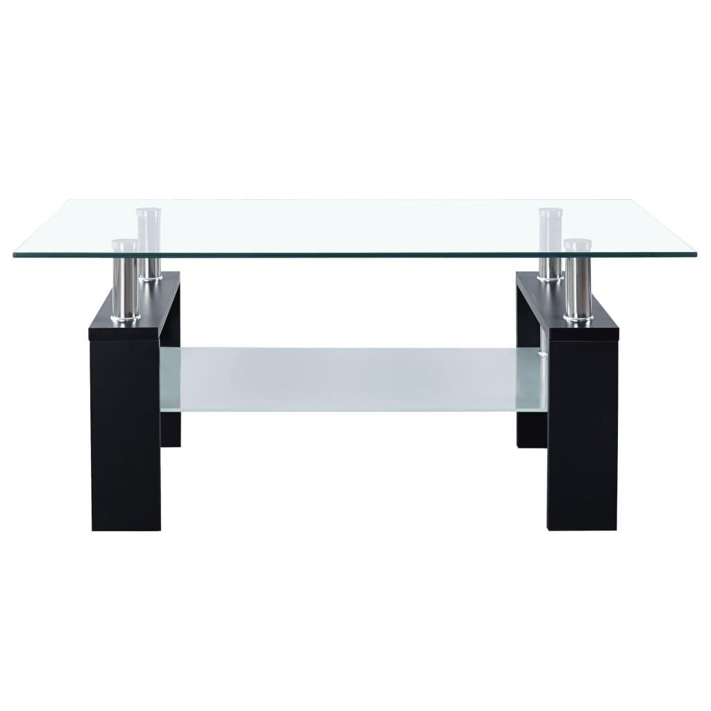 Coffee Table Black and Transparent 37.4"x21.7"x15.7" Tempered Glass at Set Shop and Smile