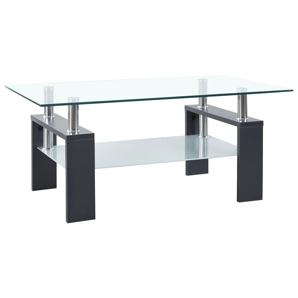 Coffee Table Gray and Transparent 37.4"x21.7"x15.7" Tempered Glass at Set Shop and Smile