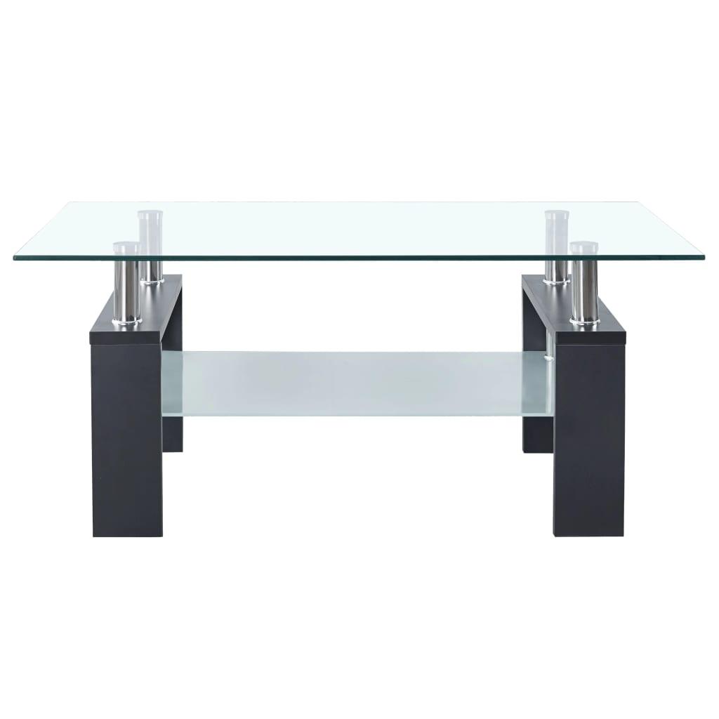 Coffee Table Gray and Transparent 37.4"x21.7"x15.7" Tempered Glass at Set Shop and Smile
