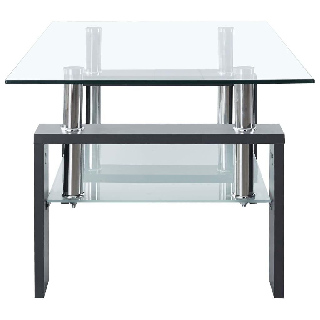 Coffee Table Gray and Transparent 37.4"x21.7"x15.7" Tempered Glass at Set Shop and Smile