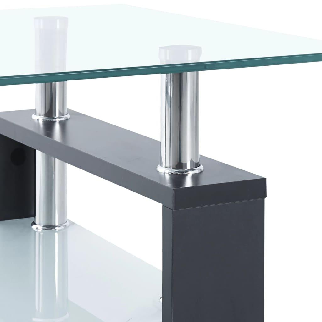 Coffee Table Gray and Transparent 37.4"x21.7"x15.7" Tempered Glass at Set Shop and Smile