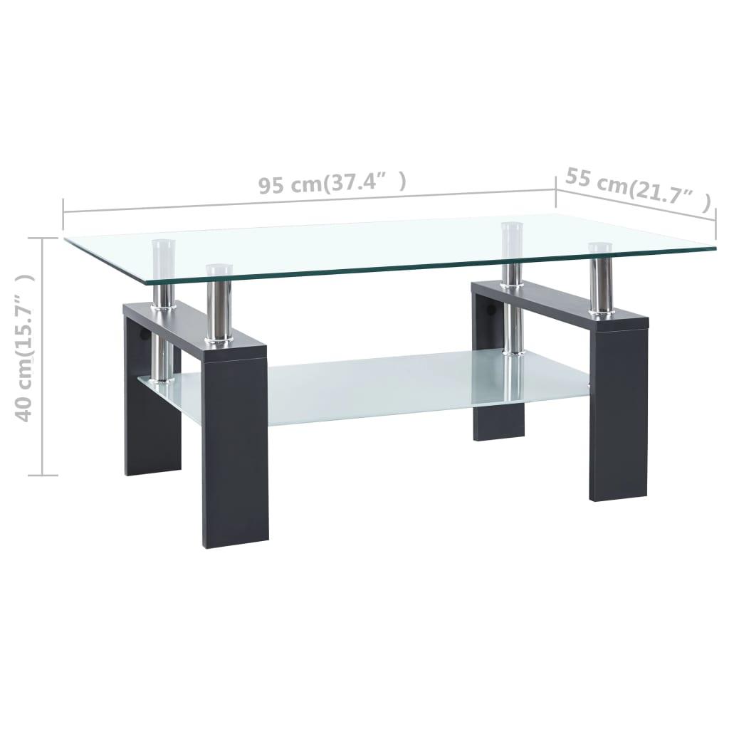 Coffee Table Gray and Transparent 37.4"x21.7"x15.7" Tempered Glass at Set Shop and Smile